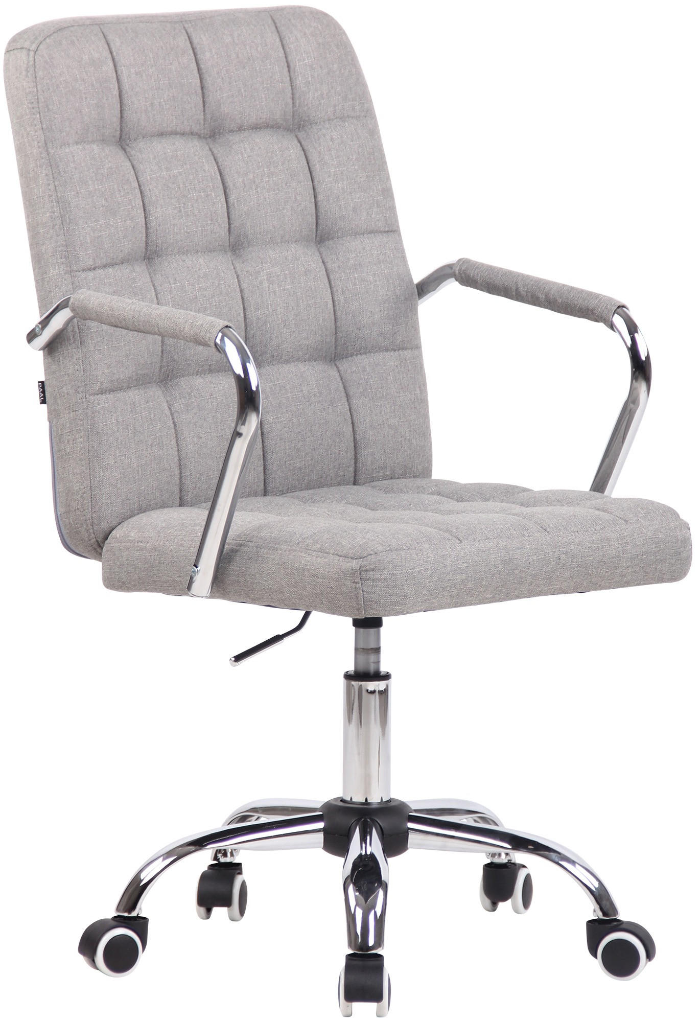 DREHSTUHL Stoff grau - Chromfarben/Grau, Textil/Metall (56/93/60cm) - CLP