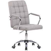 DREHSTUHL Stoff grau - Chromfarben/Grau, Textil/Metall (56/93/60cm) - CLP