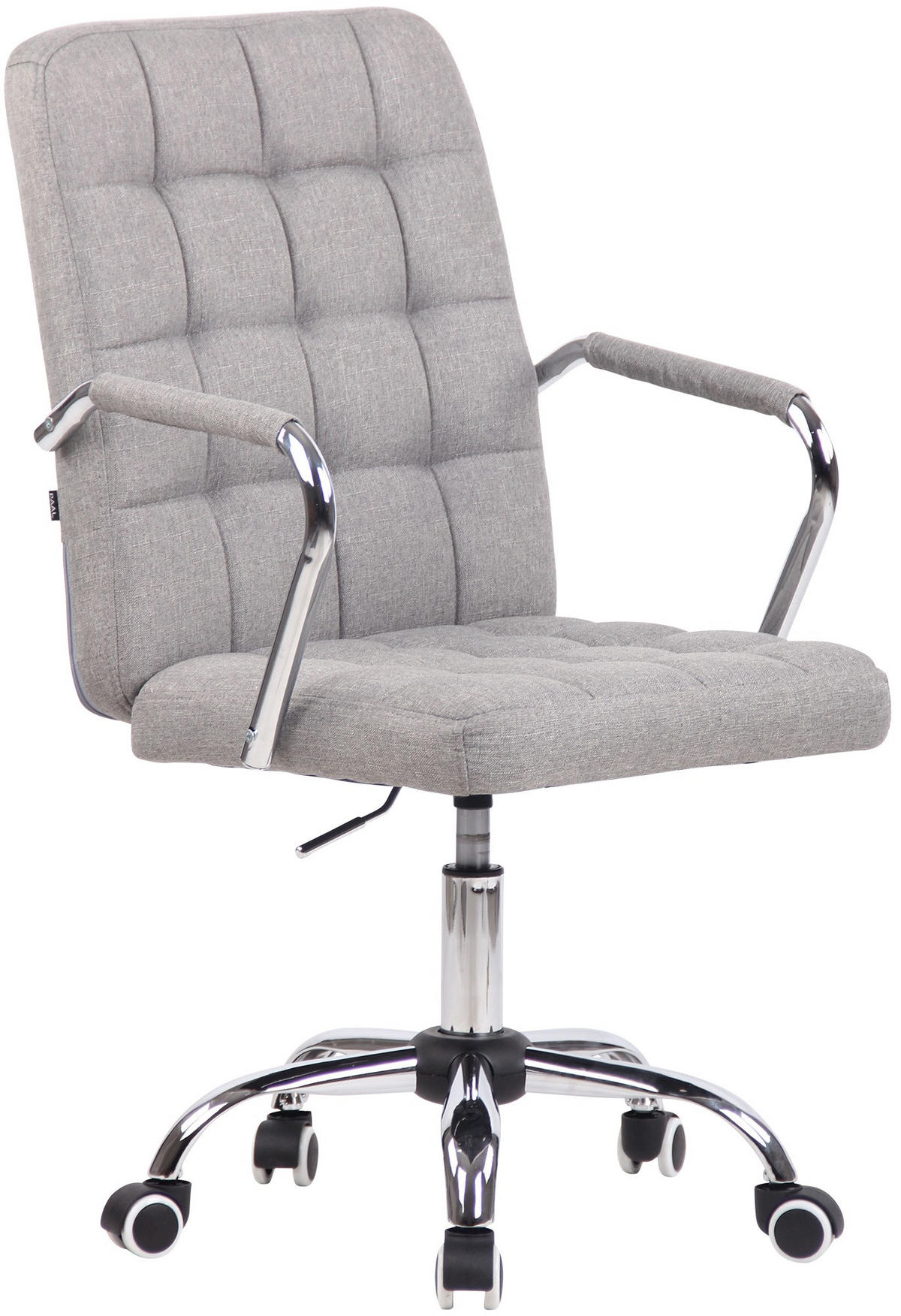 DREHSTUHL Stoff grau - Chromfarben/Grau, Textil/Metall (56/93/60cm) - CLP