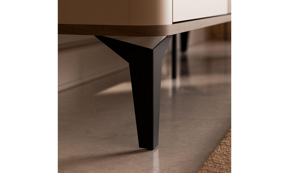 KOMMODE MOCHA 140/40/81 cm 2 Türen 3 Schubladen Kaschmir/Nussbaum Royal - Kaschmir/Schwarz, Holzwerkstoff/Kunststoff (140/81/40cm) - Lookway