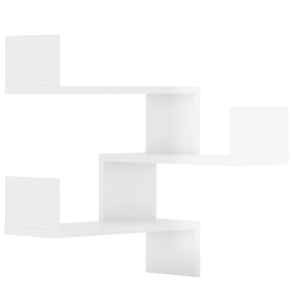WAND-ECKREGALE 2 Stk. Hochglanz-Weiß 40x40x50 cm Holzwerkstoff - Weiß, Holzwerkstoff (40/50/40cm) - furnicato
