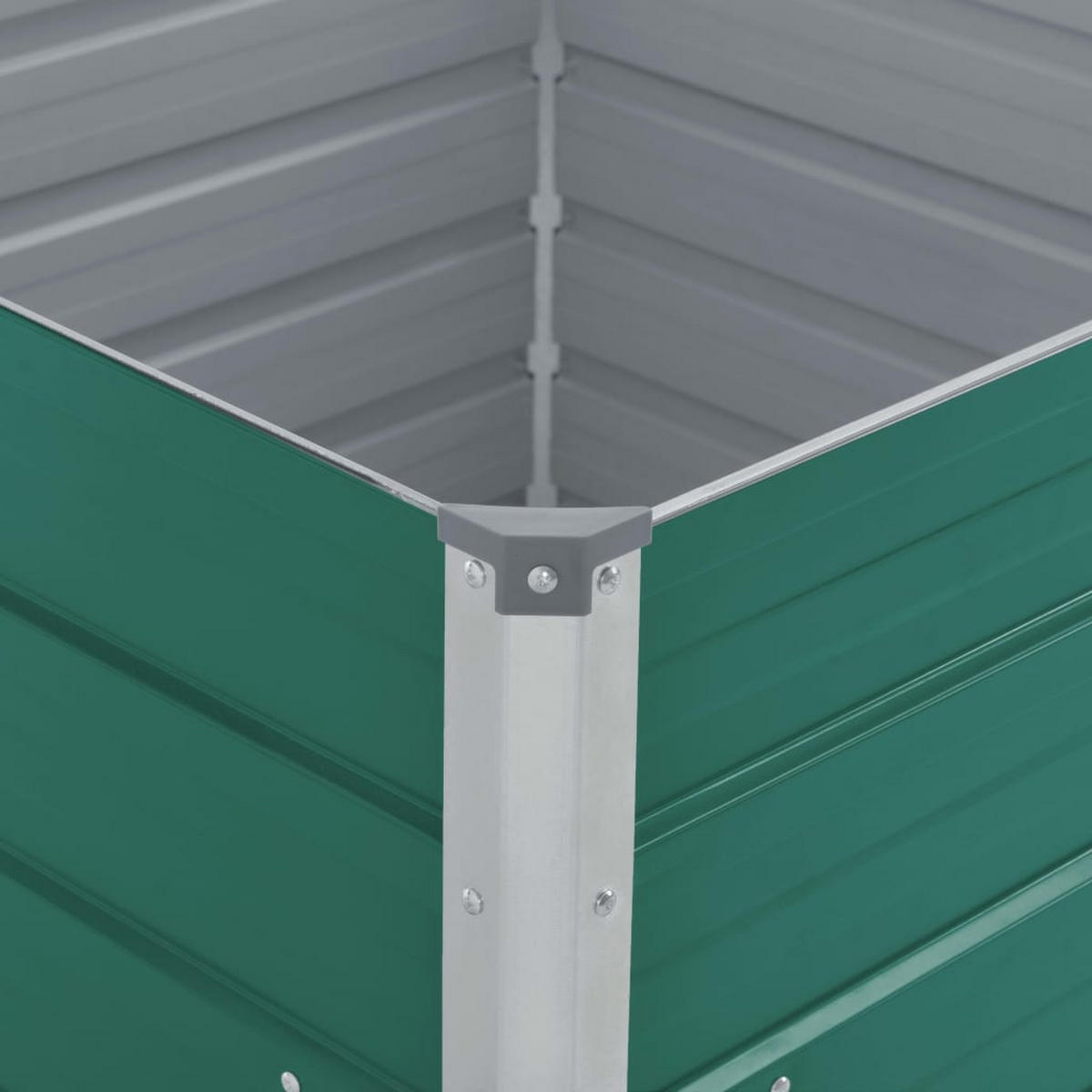 HOCHBEET 100 x 100 x 45 cm Verzinkter - Grün, Metall (100/45/100cm) - furnicato