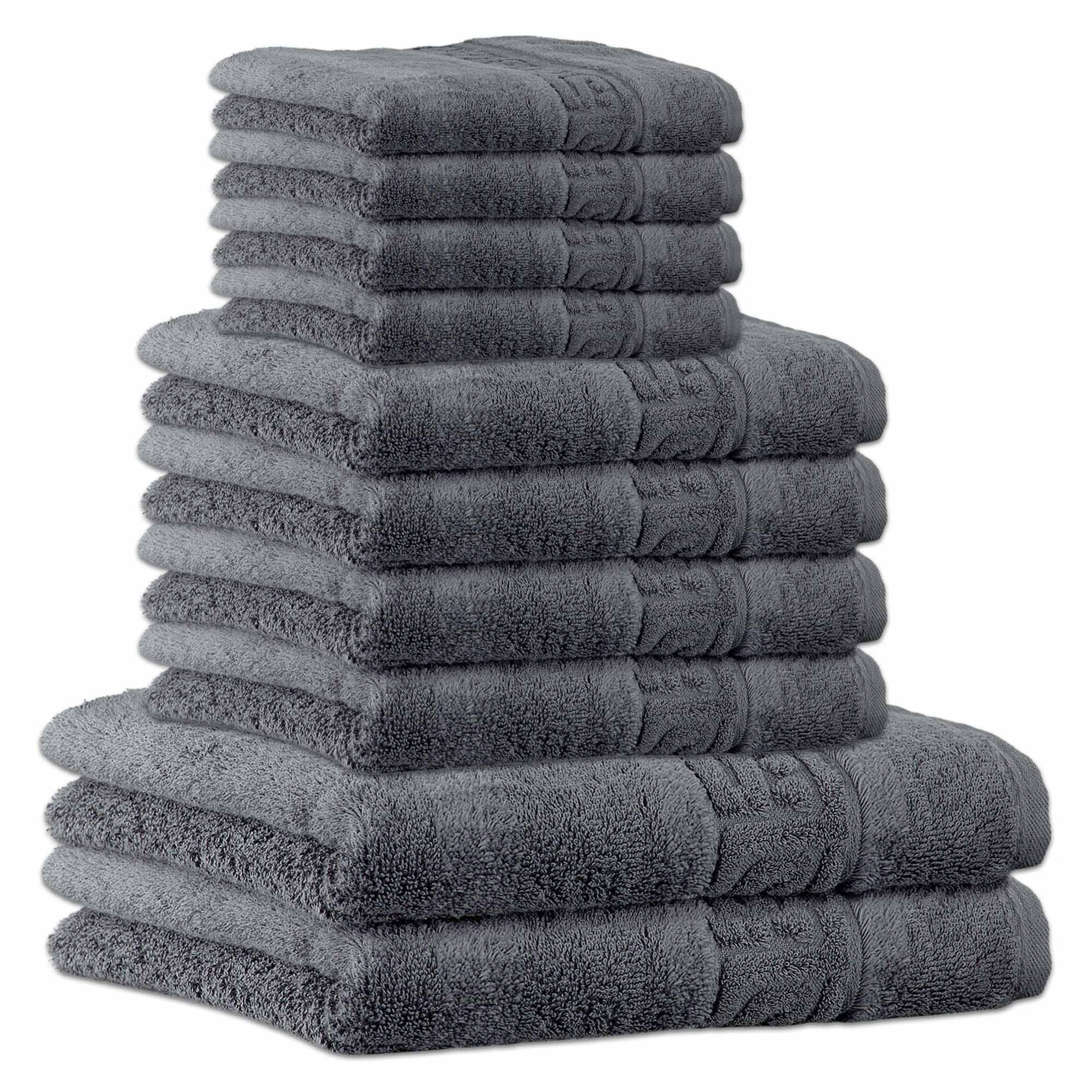 Cawoe Handtuch-Set Anthrazit 50x100 cm