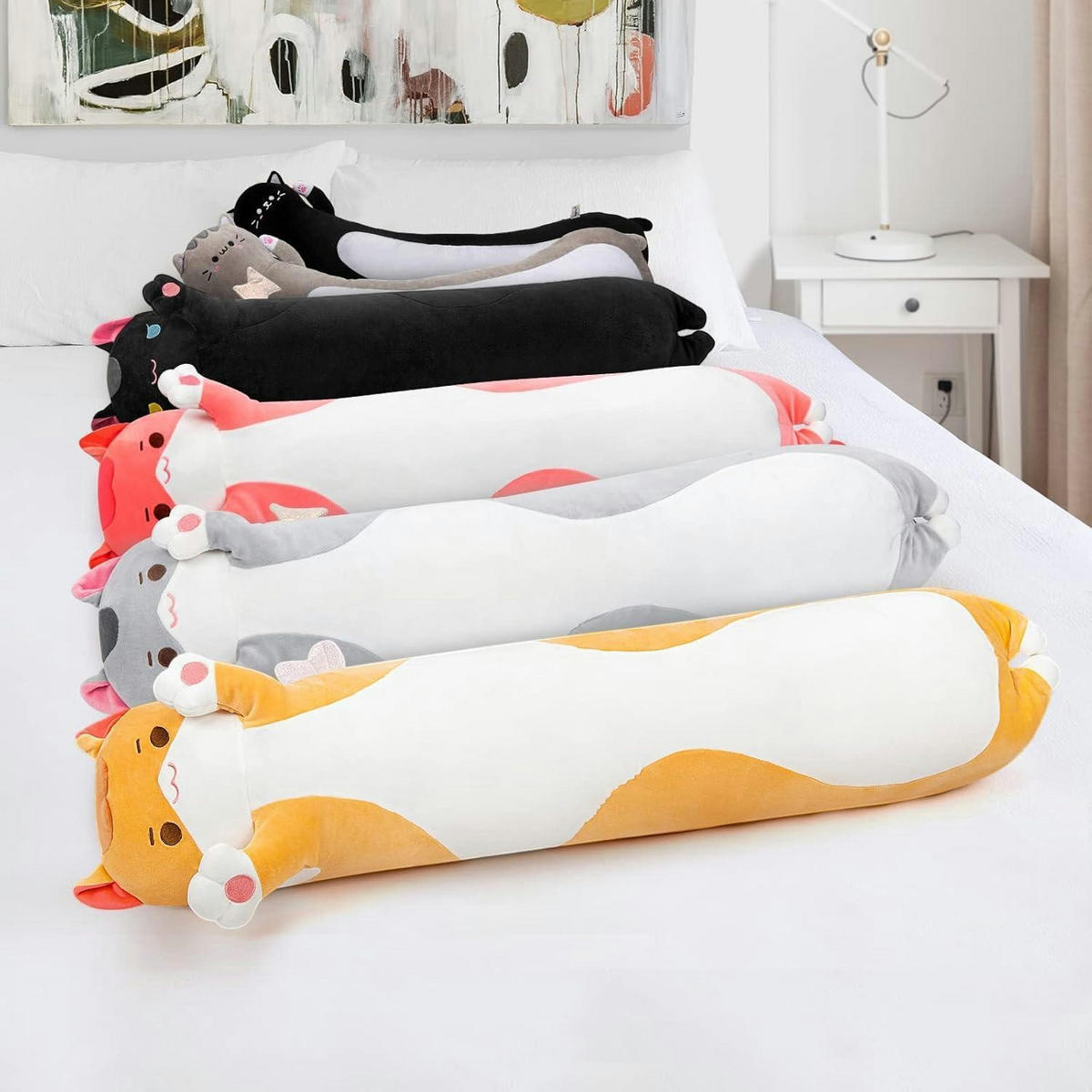 PLÜSCHKISSEN Katze Orange 70 cm - Orange, Textil (20/35cm)