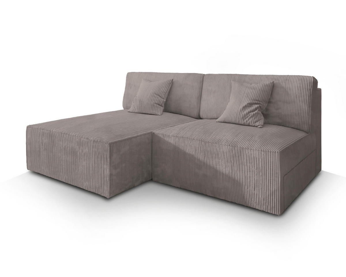 ROHOVÁ SEDAČKA FIORO béžová - šedá/béžová, dřevo/textil (204/148cm) - MASSENO