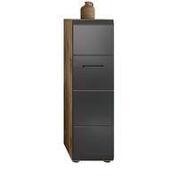 MIDISCHRANK schwarz matt, Eiche, Bad Kommode hängend / stehend 30 cm - Eichefarben/Schwarz, Holzwerkstoff/Kunststoff (30/106/30cm) - Inn.Furn
