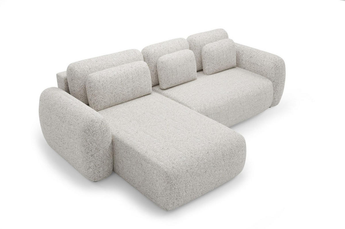 ECKSOFA Gaston Mit Schlaffunktion - Beige, Holzwerkstoff/Textil (304/190cm) - Fun Möbel