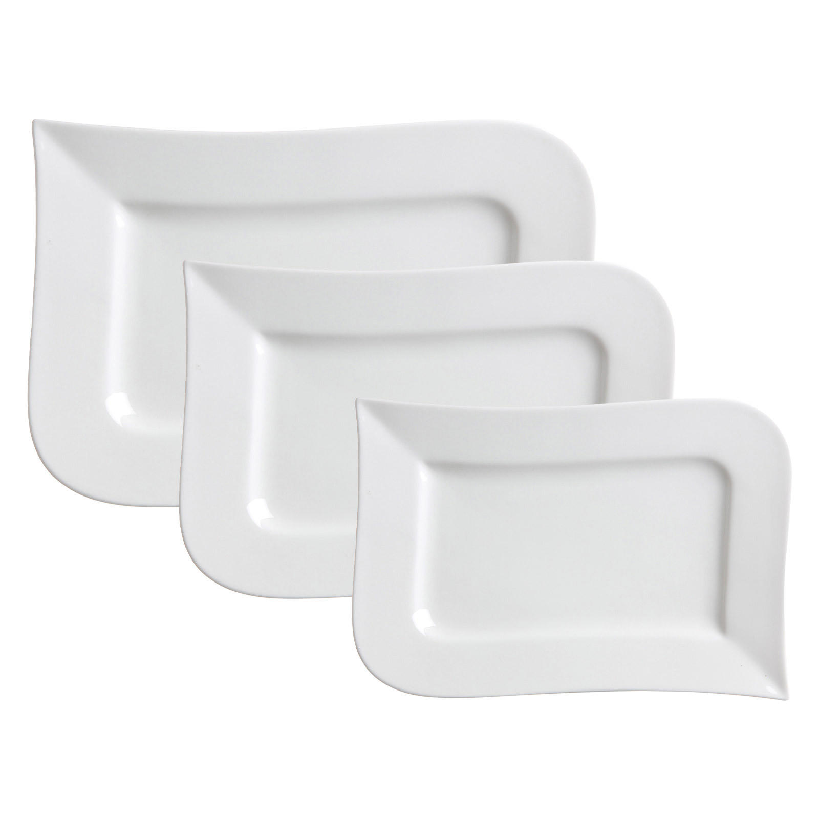 SERVIERPLATTEN-SET Melodie weiß 3er Set - Weiß, Keramik (1/1/1cm) - Ritzenhoff Breker