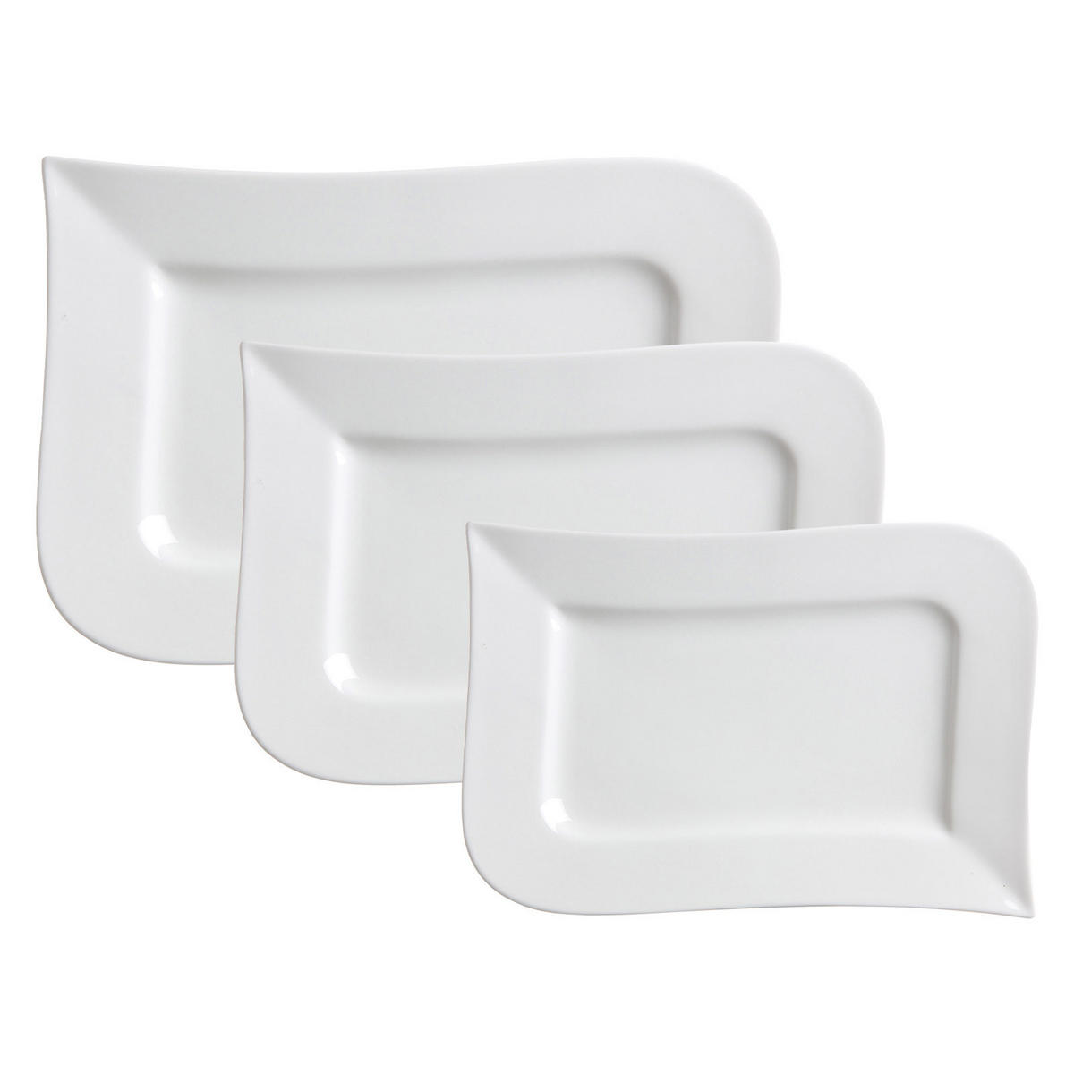 SERVIERPLATTEN-SET Melodie weiß 3er Set - Weiß, Keramik (1/1/1cm) - Ritzenhoff Breker