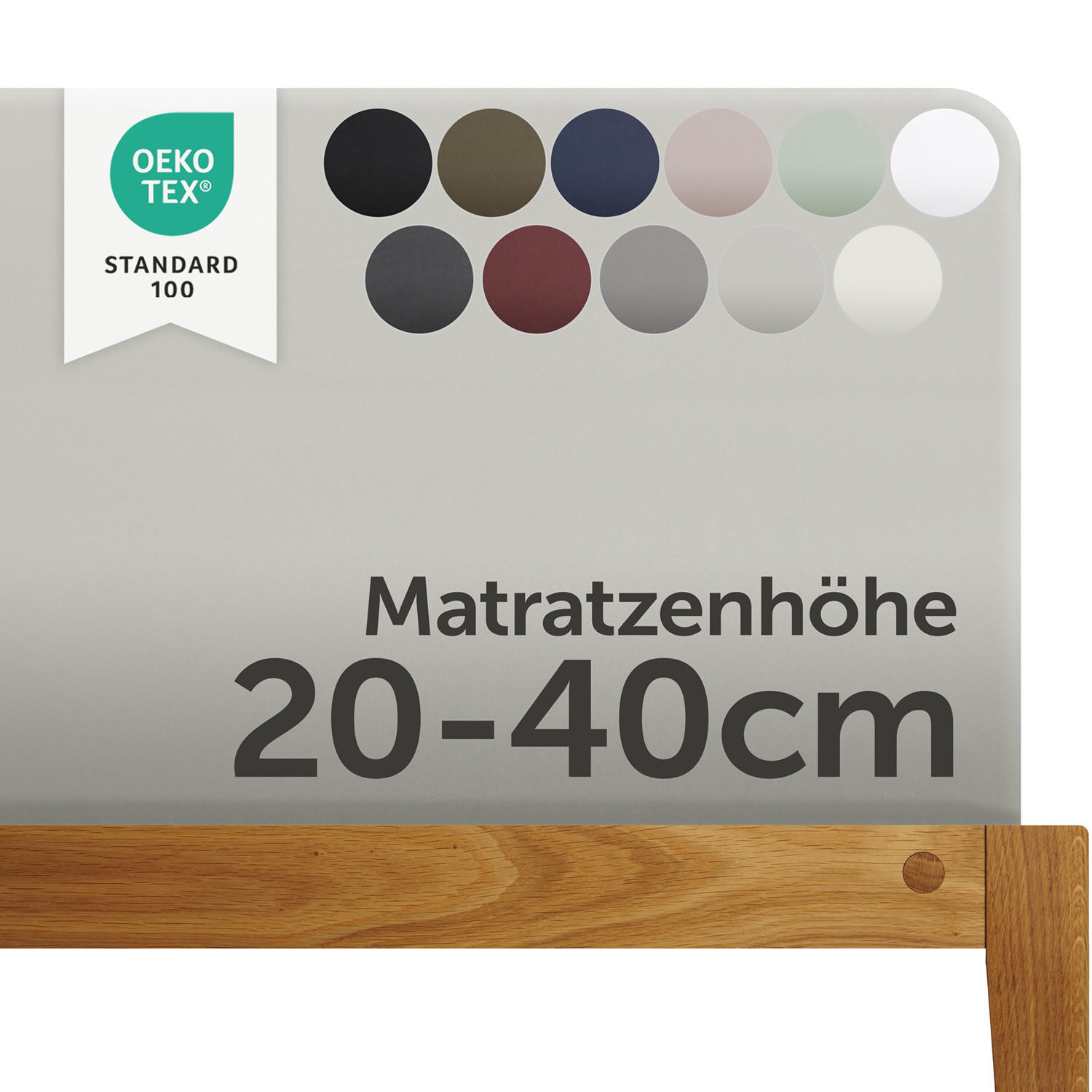 SPANNBETTLAKEN 180/220 cm Hellgrau - Hellgrau, Textil (180/220cm) - Blumtal