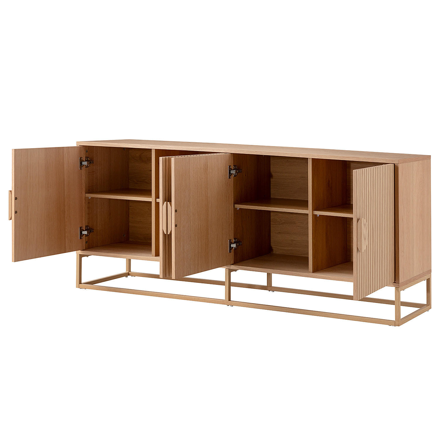 SIDEBOARD - Echtholzfurnier - Eichefarben, Holzwerkstoff (180/75/40cm) - home24