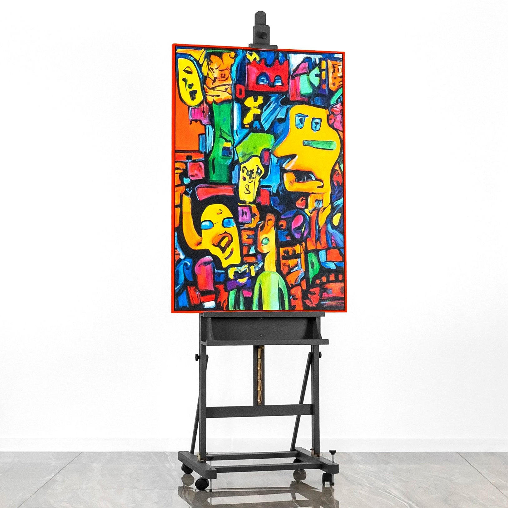 GEMÄLDE Mosaik der Identität Schattenfugenrahmen Rot 140x100 cm - Rot, Holz (140/100cm) - YS-art gallery