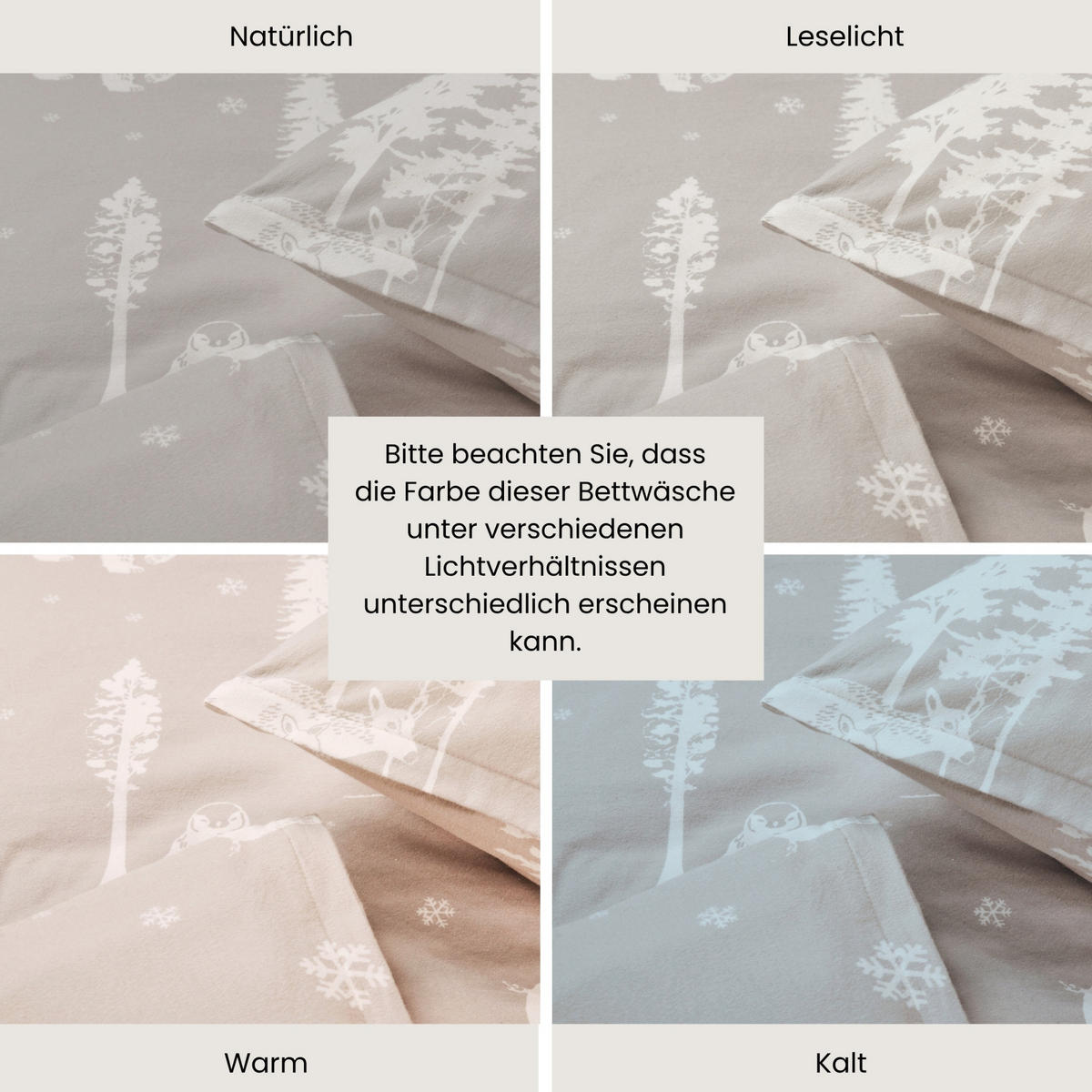 BETTWÄSCHESET Nordic - Feinbiber - 2-teilig - 135 x 200 cm - Greige - Greige, Textil (135/200cm) - SCHIESSER