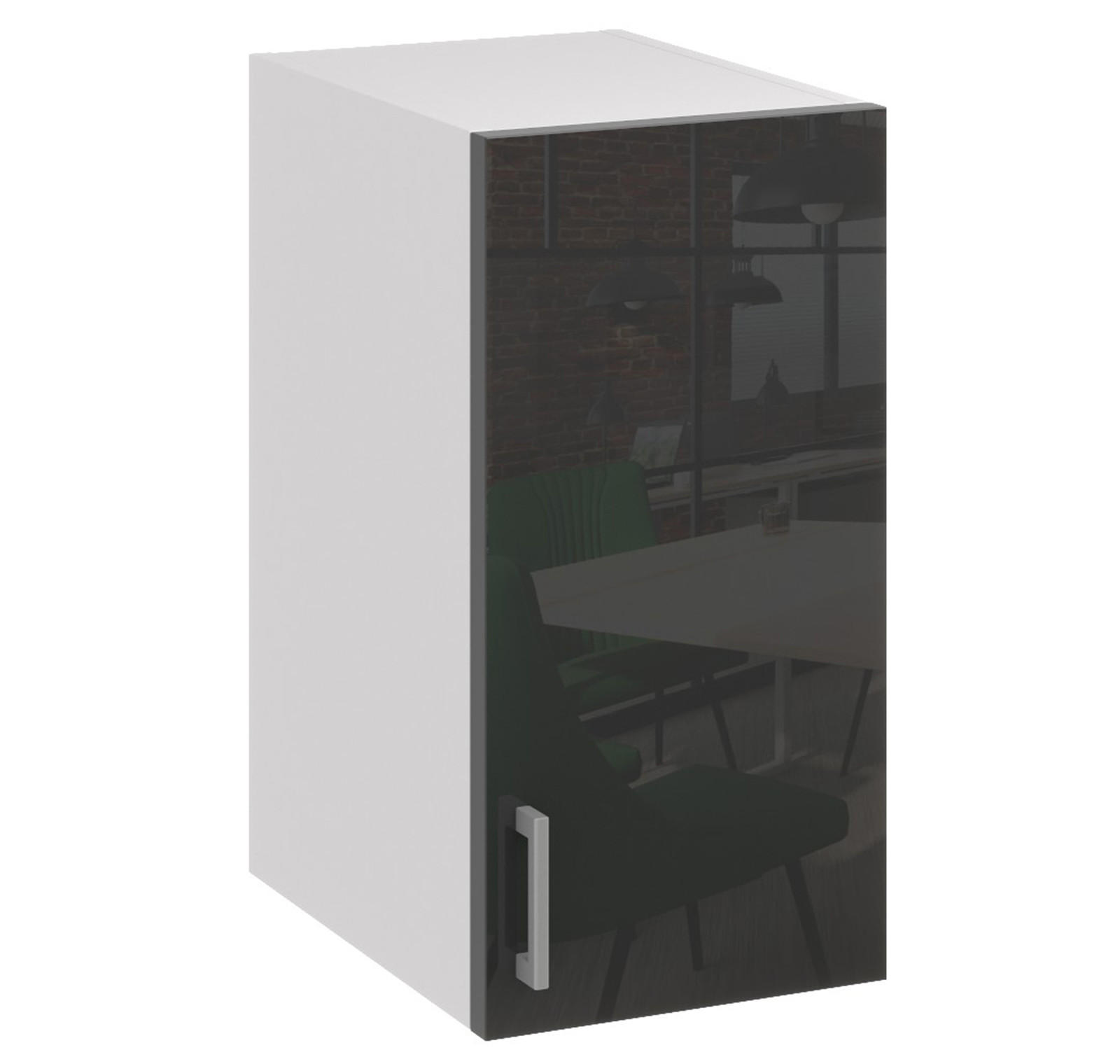 KÜCHENHÄNGESCHRANK G45 schwarz glanz - Schwarz Hochglanz, Holzwerkstoff (30/60/31cm) - roe furniture