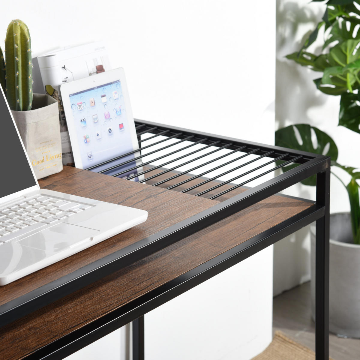 COMPUTERTISCH braun - Braun, Metall (110/47/74cm) - Urban Meuble