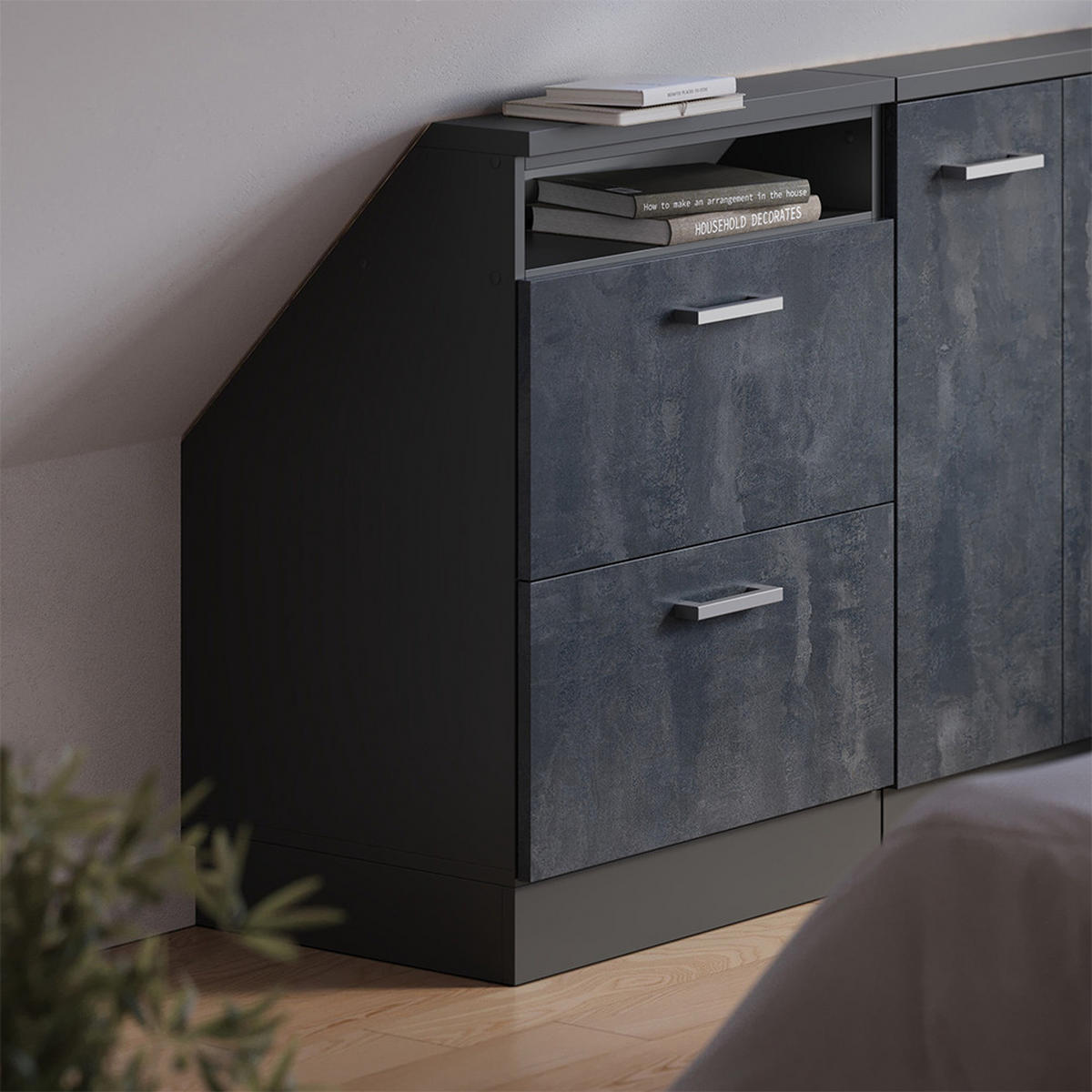 Schwarz, Holzwerkstoff (60/81.6/46cm) - Vicco