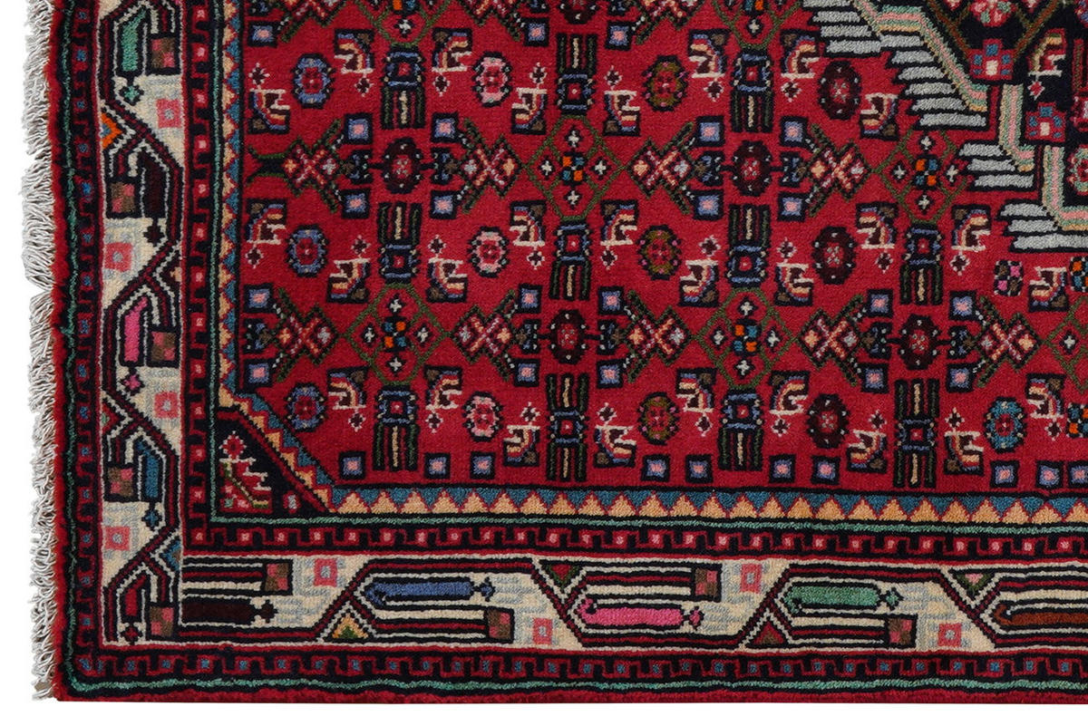 TEPPICH Assadabad Rot 146/102 cm Schurwolle - Rot, Textil (102/146cm) - Looma