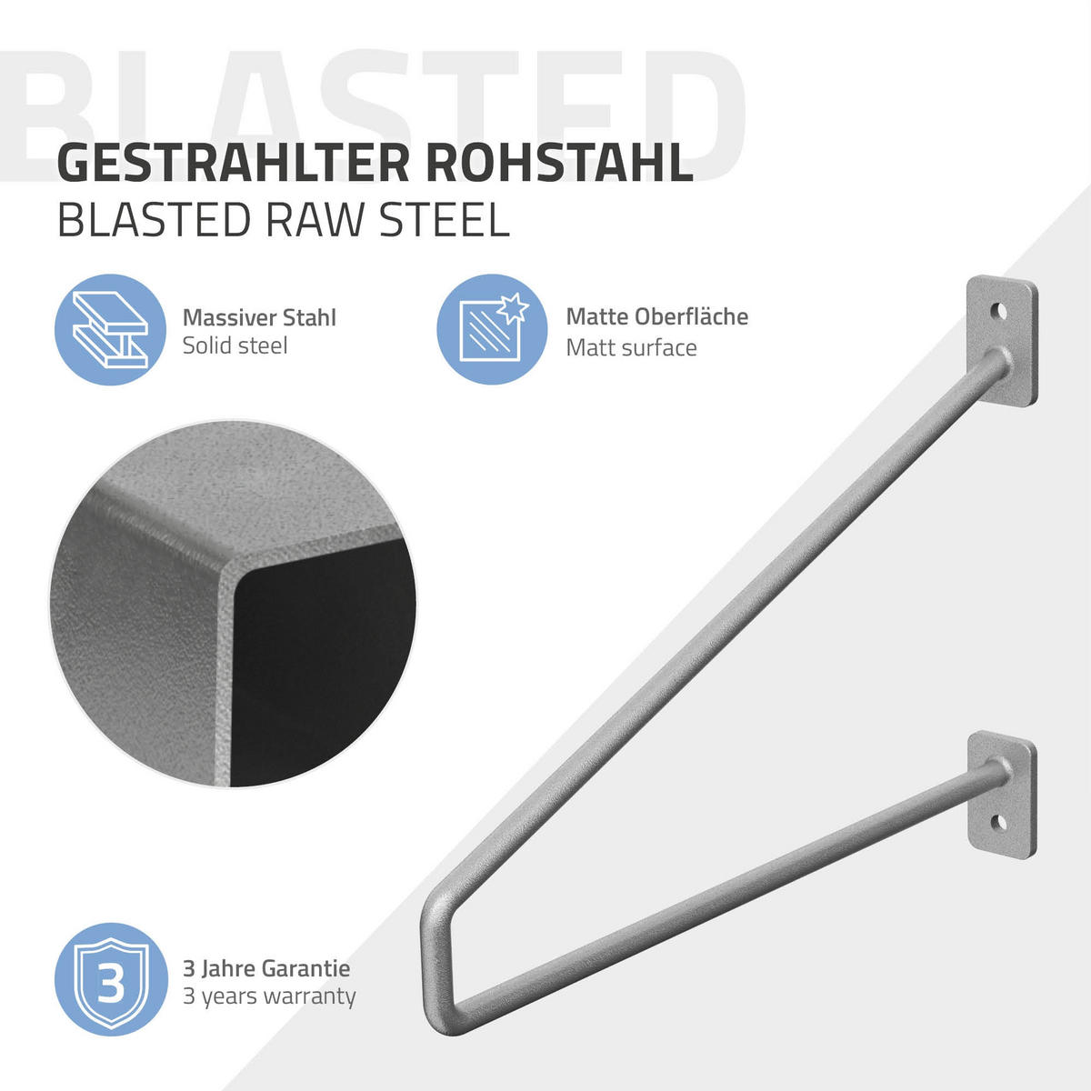 REGALHALTERUNG 2er Set 265mm Silber - Silberfarben, Metall (18/2.3/26.5cm) - ML-DESIGN