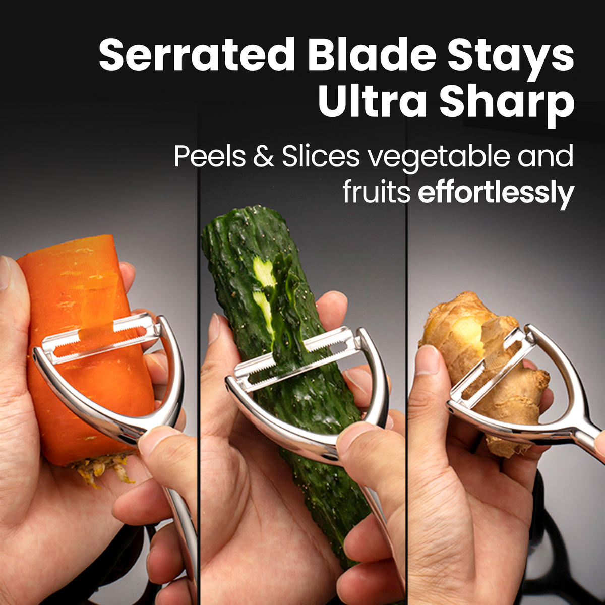 Y-SPARSCHÄLER Pendelschäler,Y Gemüseschäler, Edelstahl, High Tensile Klinge für Obst und Gemüse - Edelstahlfarben, Metall (6cm) - Gourmet Easy