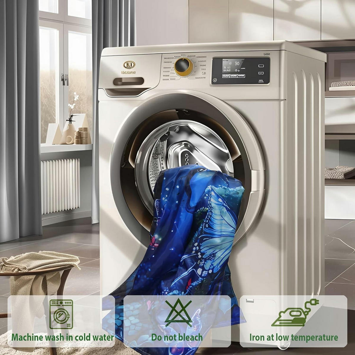 DUSCHVORHANG 180 x 180 cm mit 12 Haken - Multicolor, Textil (180/180cm)