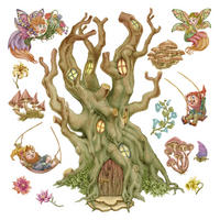 WANDAUFKLEBER 130x209cm - Feenwald - Multicolor, Kunststoff (130/209/0.1cm) - Wallfluent