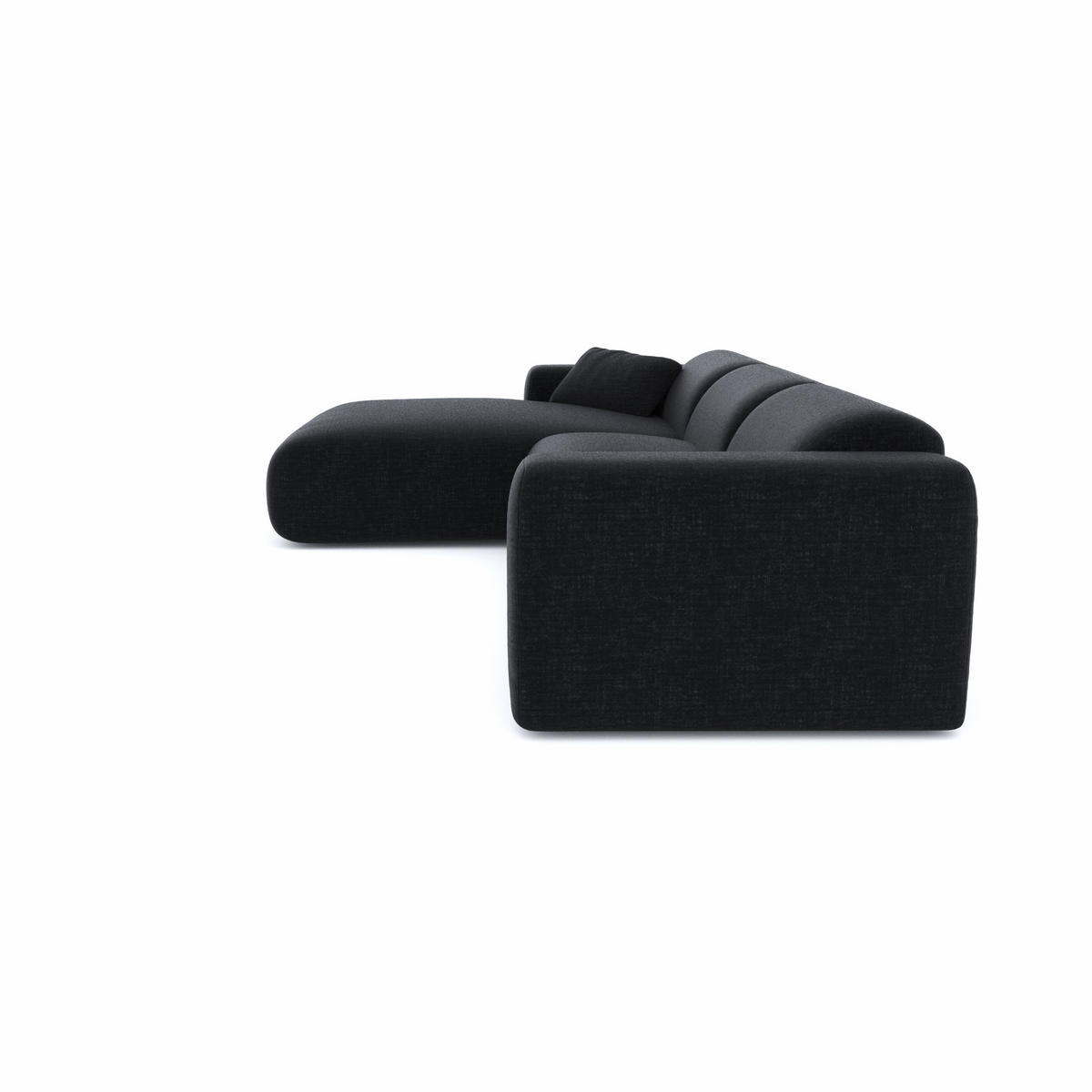 ECKSOFA LINKS Texturierter Samt Anthrazit 280cm - Dunkelgrau/Anthrazit, Textil (95/280cm) - Sia Home