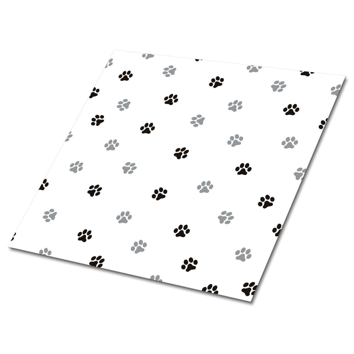 FLIESENAUFKLEBER 9 Stück 30x30 cm selbstklebend Hundepfoten - Grau, Textil (30/1.6/30cm) - TULUP