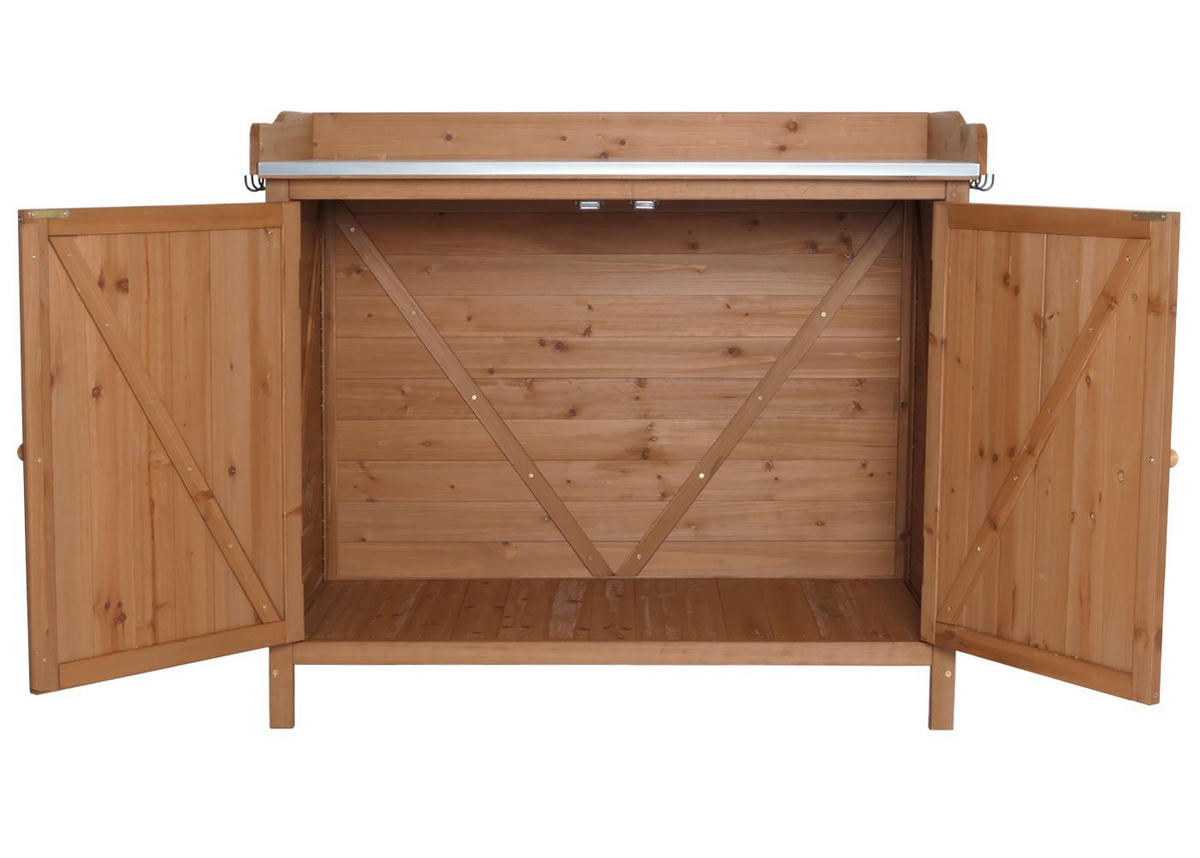 GARTENSCHRANK mit Arbeitsplatte 86x104x52cm Outdoor Tanne Holz Braun - Braun, Holz (104/86/52cm) - PROREGAL