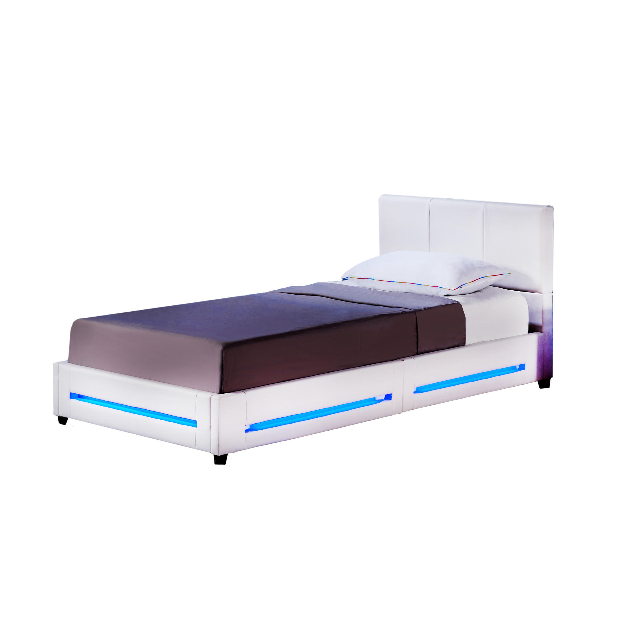 LED BETT ASTEROID - Weiß, 90 x 200 cm - Weiß, Kunststoff - Home Deluxe