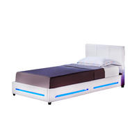 LED BETT ASTEROID - Weiß, 90 x 200 cm - Weiß, Kunststoff - Home Deluxe