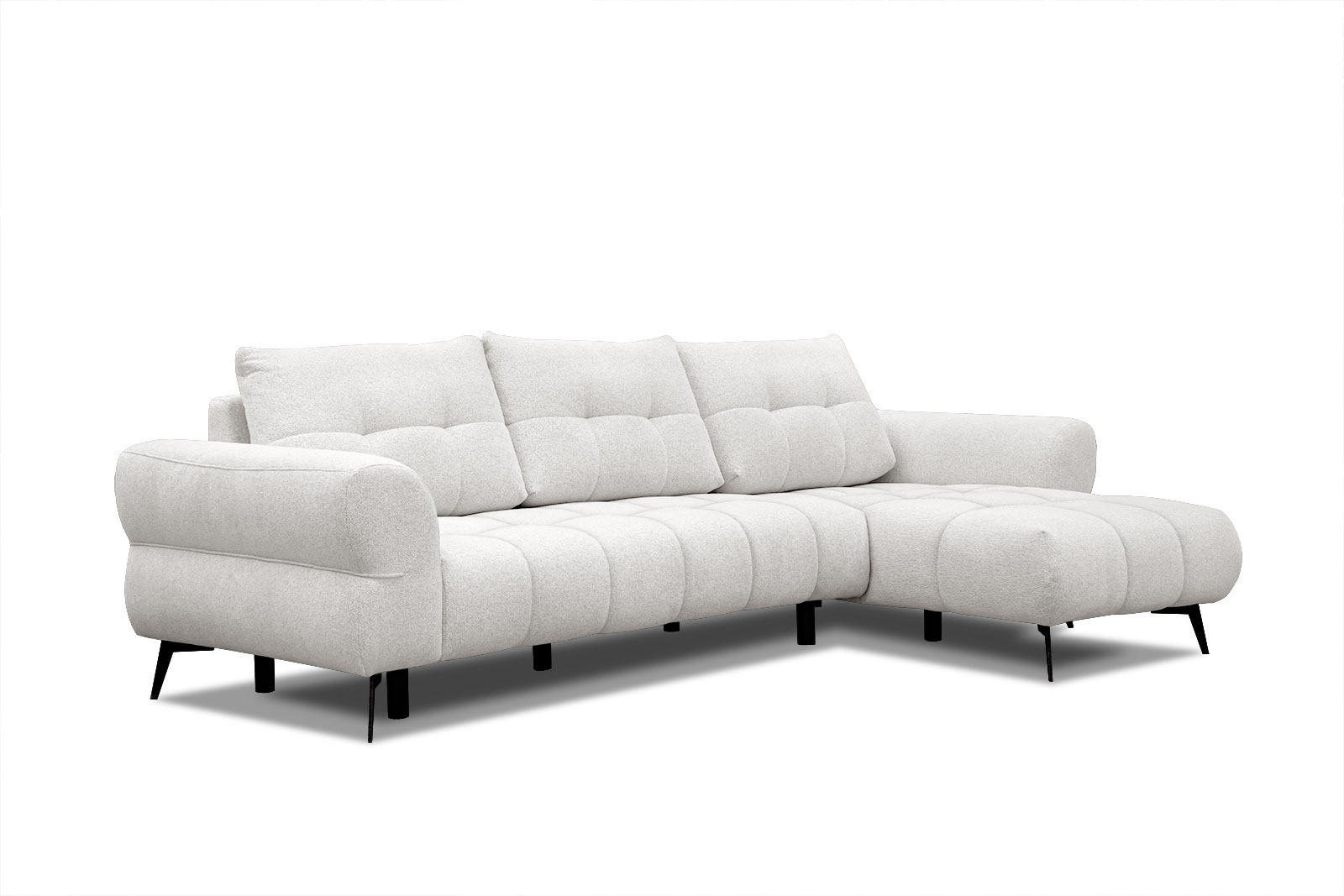 ECKSOFA SALVINI 4-Sitzer, weiß - Schwarz/Weiß, Holzwerkstoff/Textil (292/158cm) - Courtois Laville