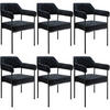 ARMLEHNSTUHL 6er Set Doé 58 x 62 x 85 cm Webstoff schwarz/schwarz - Schwarz, Textil (58/85/62cm) - tectake