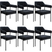 ARMLEHNSTUHL 6er Set Doé 58 x 62 x 85 cm Webstoff schwarz/schwarz - Schwarz, Textil (58/85/62cm) - tectake