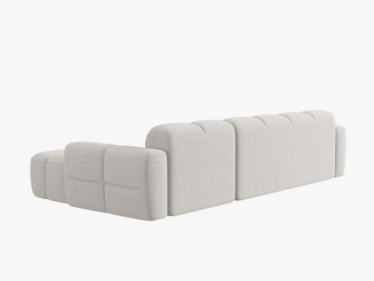 ECKSOFA rechts Lisa aus strukturiertem Stoff hellgrau 4 Sitzplätze - Hellgrau, Textil (170/310cm) - Micadoni