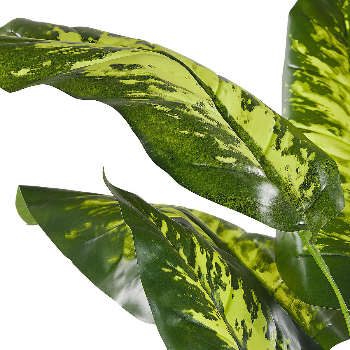 KUNSTPFLANZE im Blumentopf 122 cm Grün/Schwarz Dieffenbachia - Schwarz/Grün, Kunststoff (122cm) - Beliani