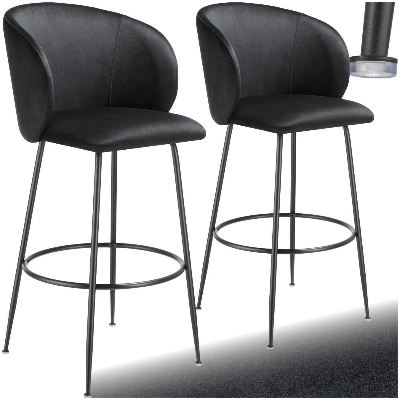 BARSTUHL Luana,51 x 60 x 106 cm, Belastbarkeit 120 kg,schwarz/schwarz - Schwarz, Kunststoff (51/106/60cm) - tectake