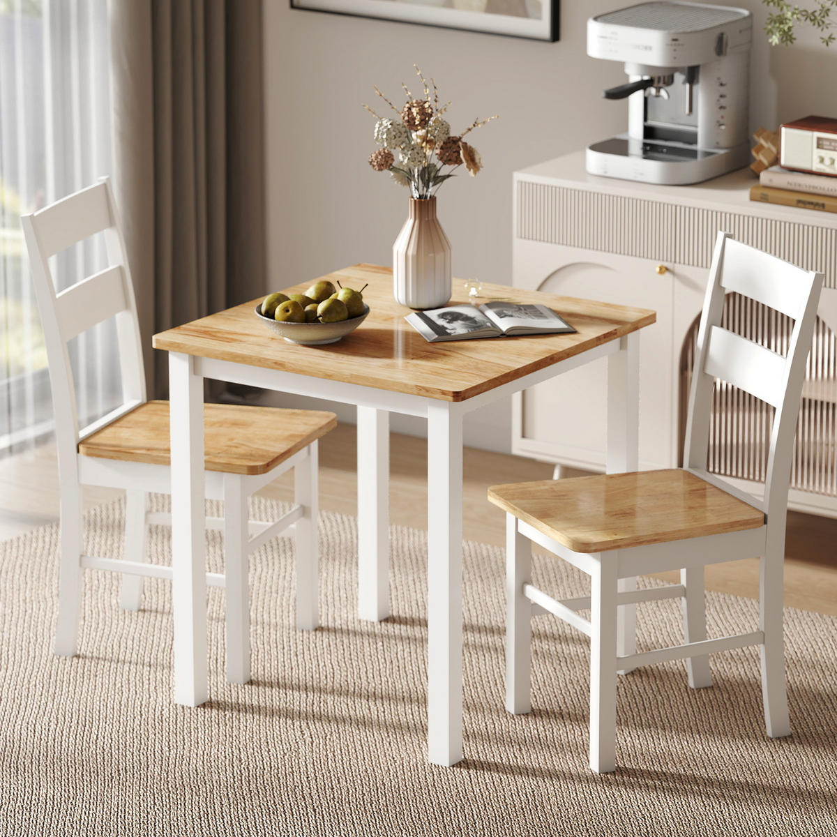 ESSTISCH 69 x 69 cm Küchentisch für 2-4 Personen Kleiner Esszimmertisch Eiche - Eichefarben/Weiß, Holz (69/69/75cm) - HOMCOM
