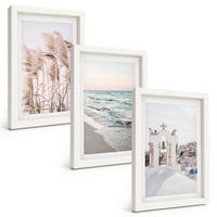 BILDER SET 3er Set - 20x30 cm Weißer Rahmen - Pflanzen, Meereswellen, Aussicht, Häuser - Weiß, Kunststoff (20/30cm) - TULUP