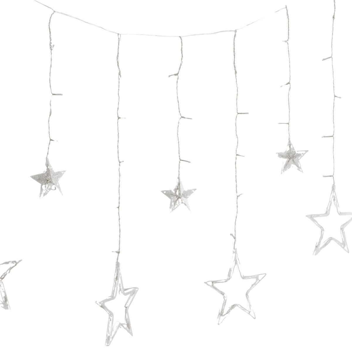 VORHANGLEUCHTEN Starnis, Transparent, 60 x 500 cm, Dekorative Christmas Weihnachtsdeko - Transparent, Kunststoff (500cm) - home&you