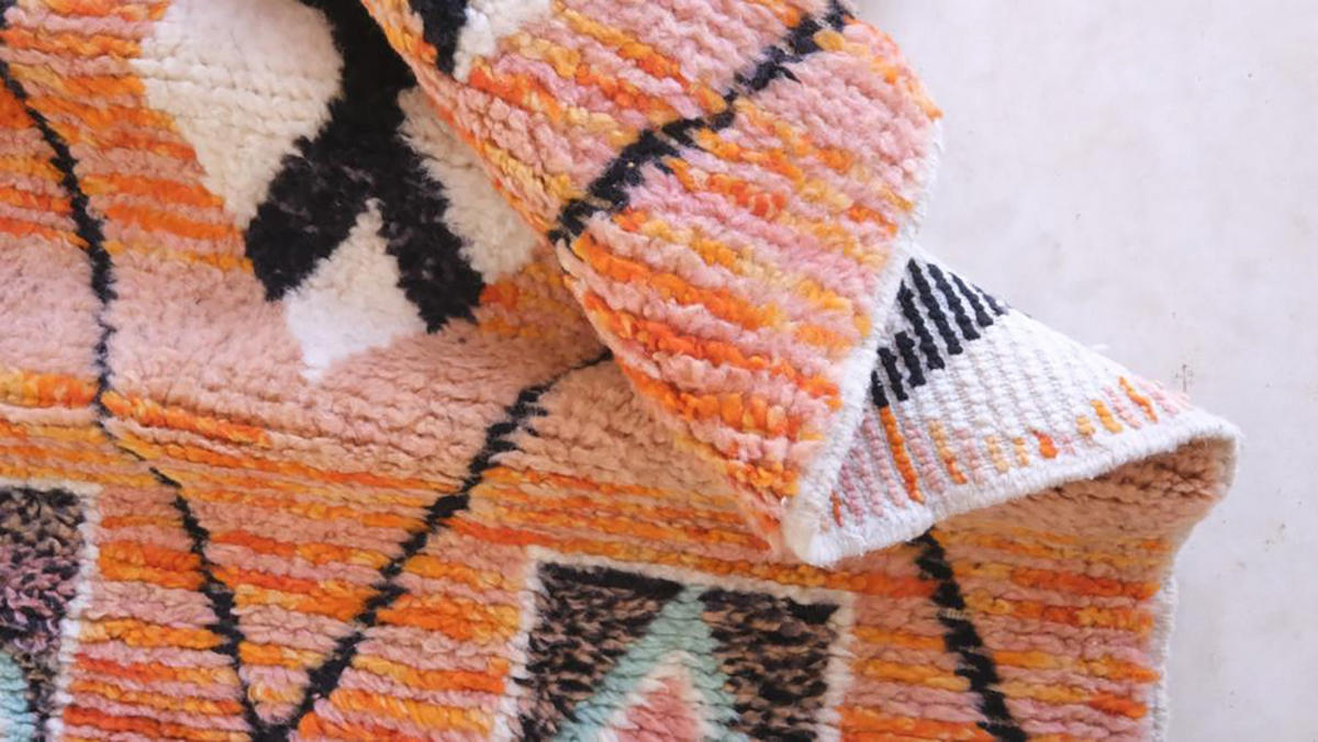 BERBERTEPPICH aus Marokko modern aus Wolle orange - Orange, Naturmaterialien (221/293cm) - AFK Living