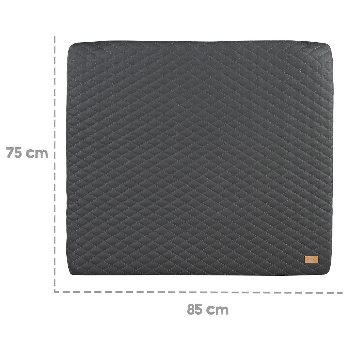 WICKELAUFLAGE Luxe Graphite gesteppt - Dunkelgrau, Textil (85/75cm) - Roba