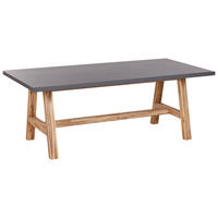 GARTENTISCH Grau Tonnare - Hellbraun/Grau, Stein (100/200/75cm) - Beliani