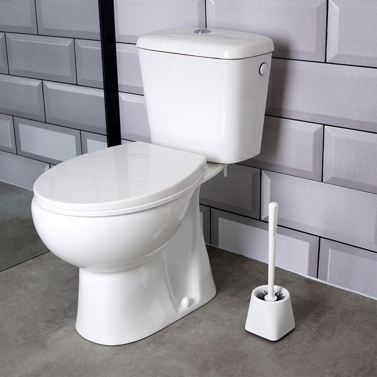 TOILETTENBÜRSTE Silikon weiß - Weiß, Kunststoff (10/36/10cm) - Orion 