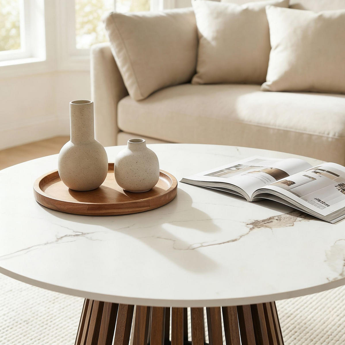 COUCHTISCH BERGA weiß - Weiß, Holzwerkstoff (80/80/45cm) - IDIMEX