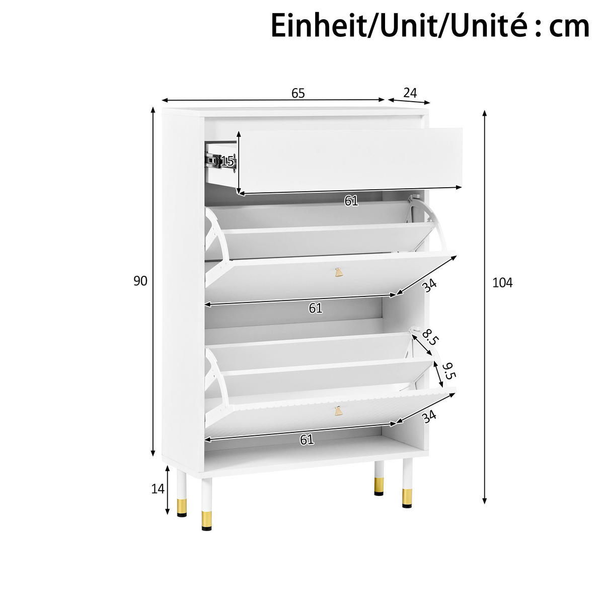 GARDEROBESET Schuhschrank Flur Garderobenwand Modern - Weiß, Holzwerkstoff (70/180/35cm) - FLIEKS