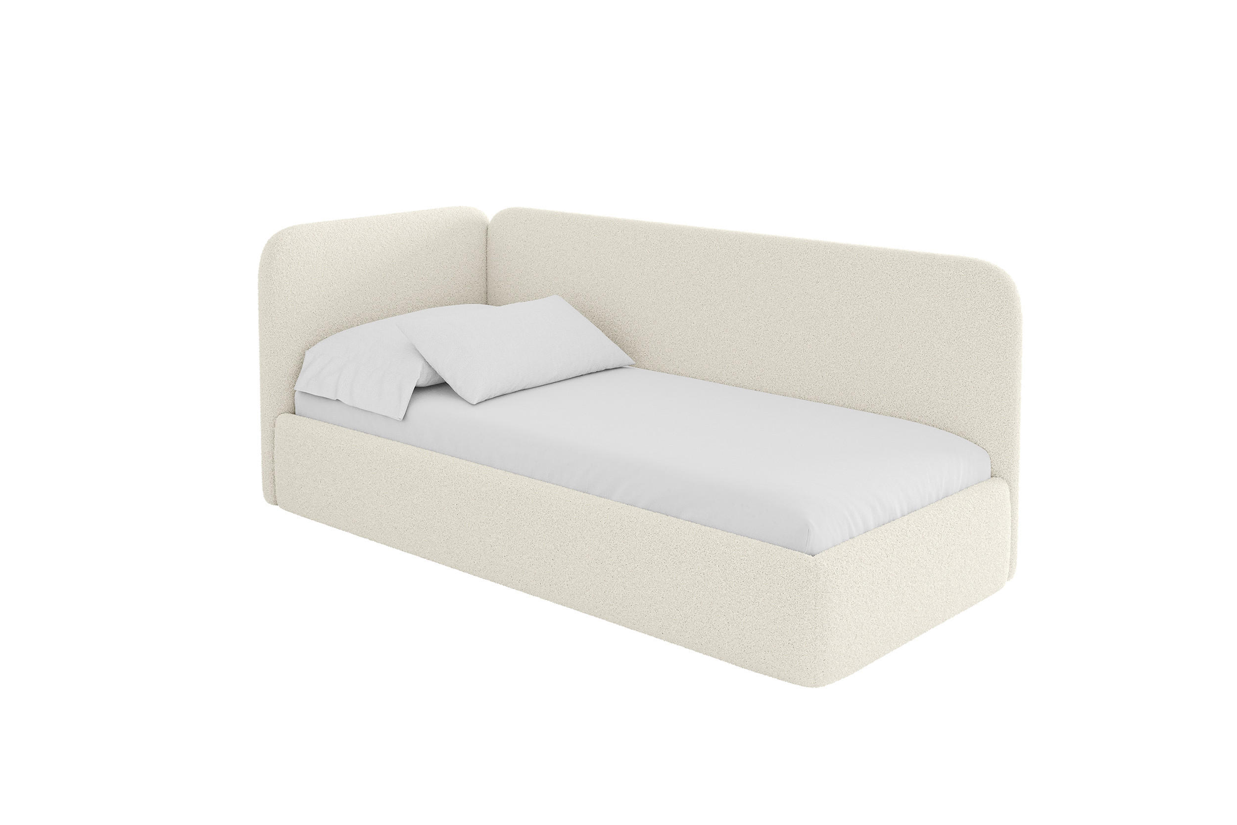 ALTDECOR JEDNOLŮŽKOVÁ POSTEL pro mládež s úložným prostorem, vpravo - ELSY 90x200 béžová