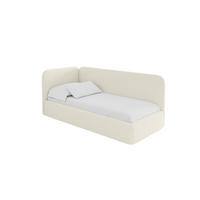 EINZELLBETT Jugendbett mit Bettkasten und Matratze H3/H4, Rechts - ELSY 80x200 Beige - Perlmutt, Holzwerkstoff/Textil (80/200cm) - ALTDECOR