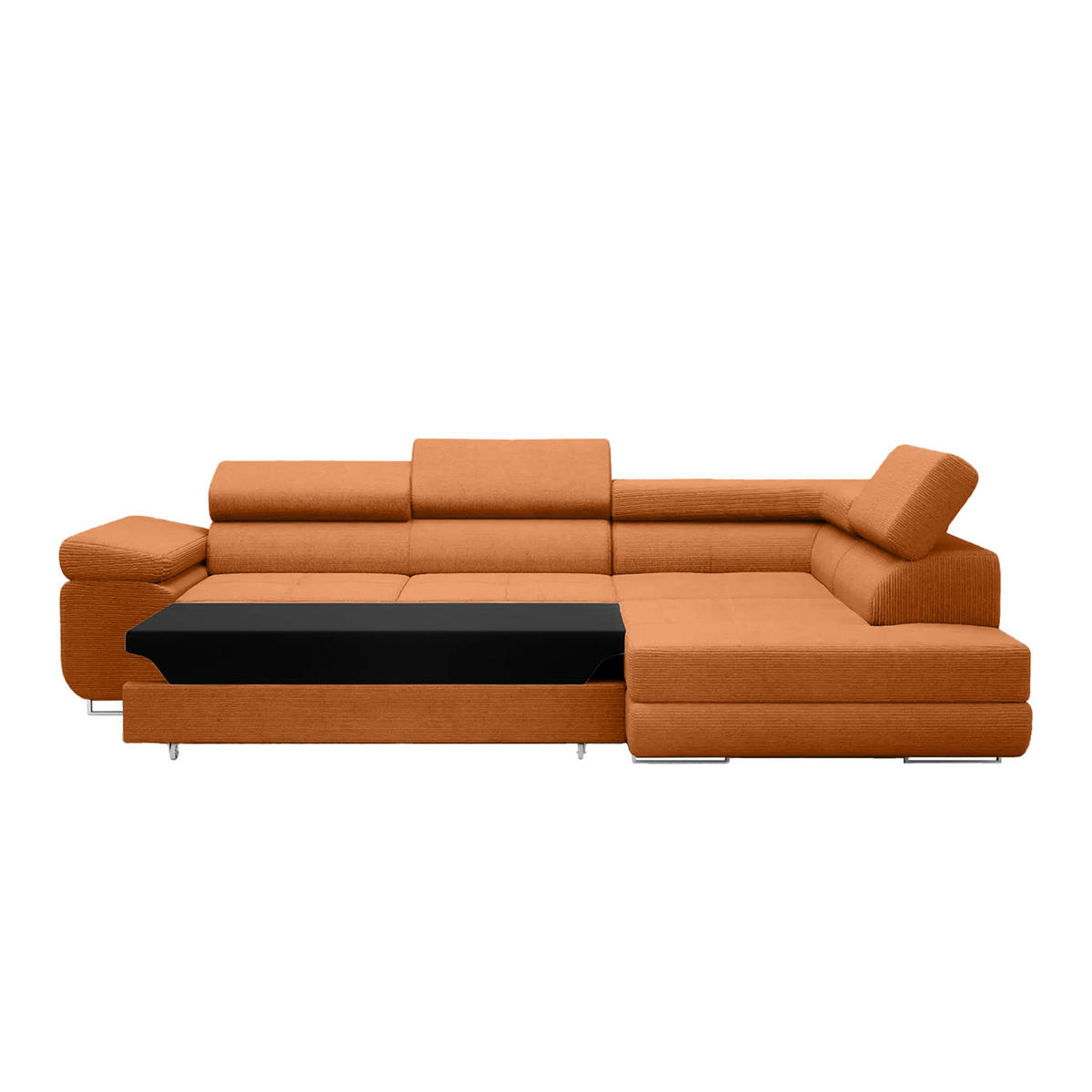 ECKSOFA Warton mit Schlaffunktion, Orange - Orange, Textil (275/202cm) - Fedve