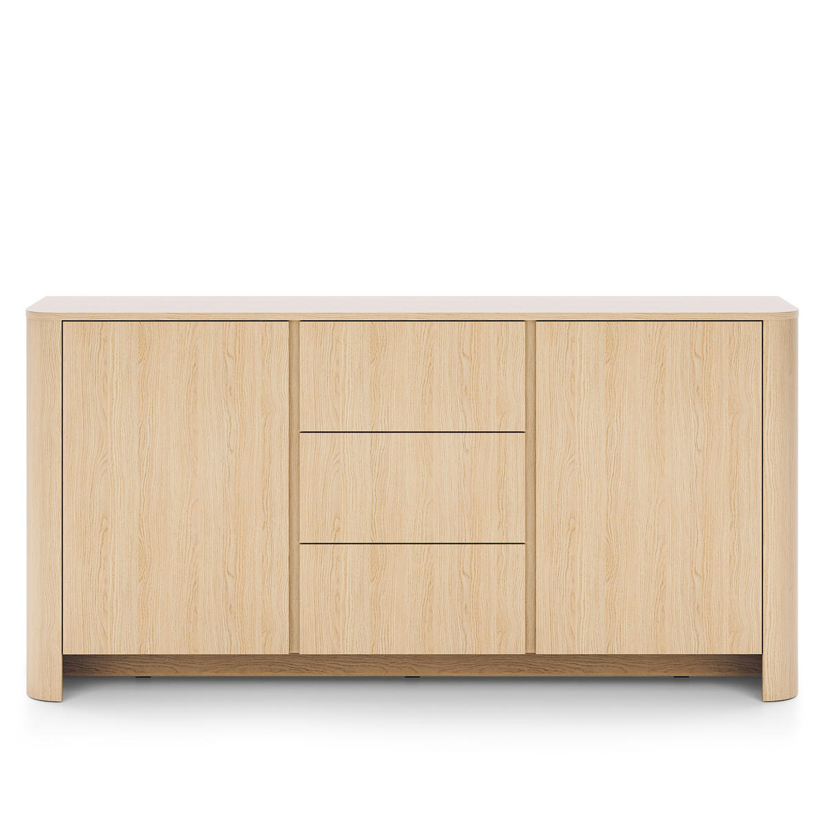 SIDEBOARD AVORIO 168/84/39cm mit 3 Schubladen 2 Türen Eichefarben - Eichefarben/Naturfarben, Holzwerkstoff (168/84/39cm) - MASSENO