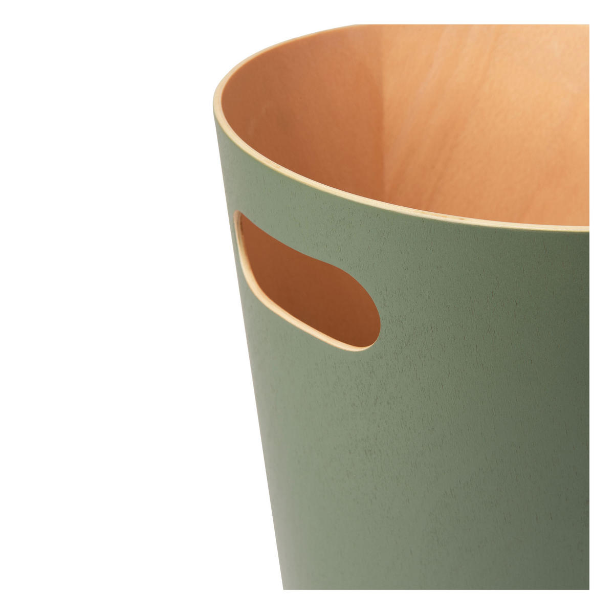 ABFALLEIMER Woodrow, Natur / Tannengrün - Grün, Kunststoff (22.99/27.94/22.99cm) - Umbra